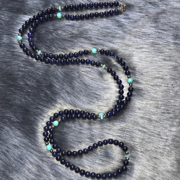 Jewelry - Gorgeous 20” Lapis and Turquoise Necklace